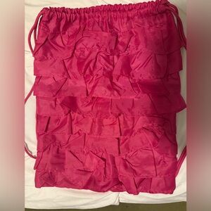 Thirty one hot pink ruffle cinch sak